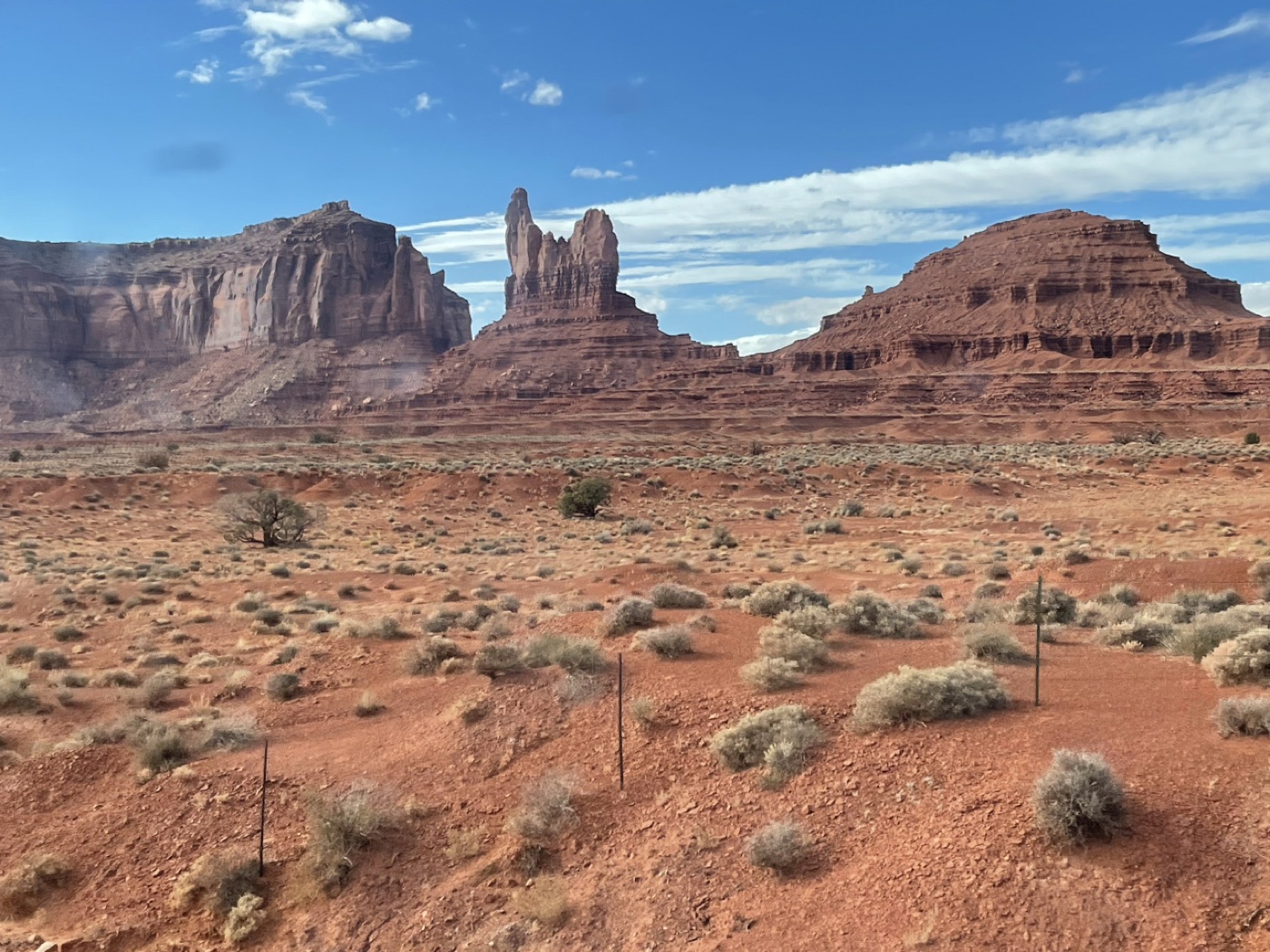Monument Valley with red rock spires